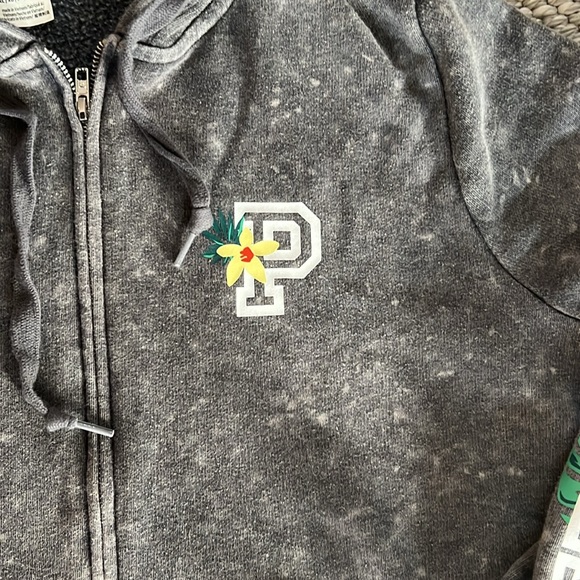 PINK Victoria’s Secret. Size XL. Gray super soft zip up hoodie. - Picture 3 of 8